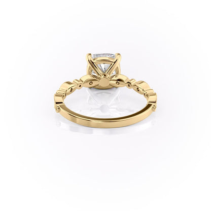 2 CT - 3 CT Cushion Cut Milgrain Pave Style Moissanite Engagement Ring