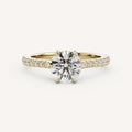 1 CT - 2 CT Round Cut Lab grown Diamond Pave Engagement Ring