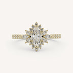 0.5 CT - 1 CT Marquise Cut Lab grown Diamond Halo & Pave Setting Engagement Ring