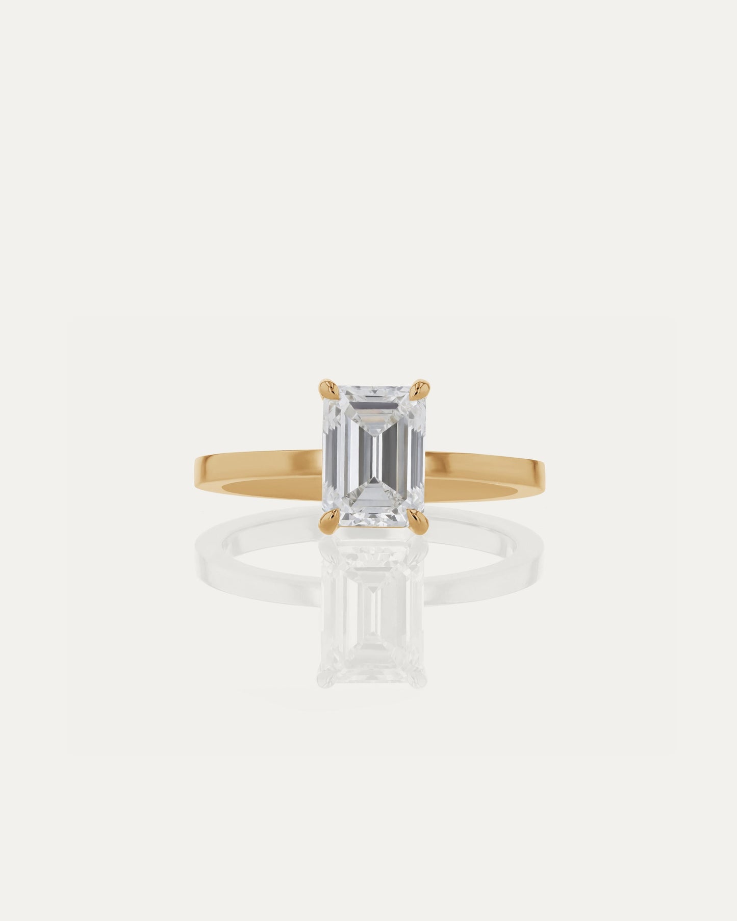 1.5 CT - 3.5 CT Emerald Cut Lab grown Diamond Solitaire Engagement Ring