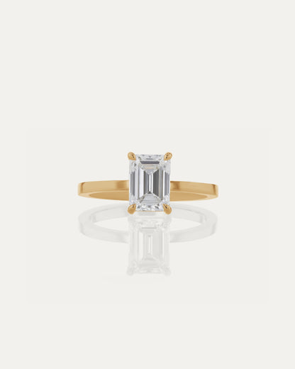 1.5 CT - 3.5 CT Emerald Cut Lab grown Diamond Solitaire Engagement Ring