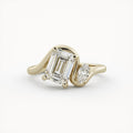 1.75 CT Emerald Cut Lab grown Diamond Two Stone Engagement Ring