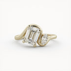 1.75 CT Emerald Cut Lab grown Diamond Two Stone Engagement Ring