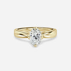 2 CT - 3 CT Oval Cut Solitaire Style Flower Moissanite Engagement Ring