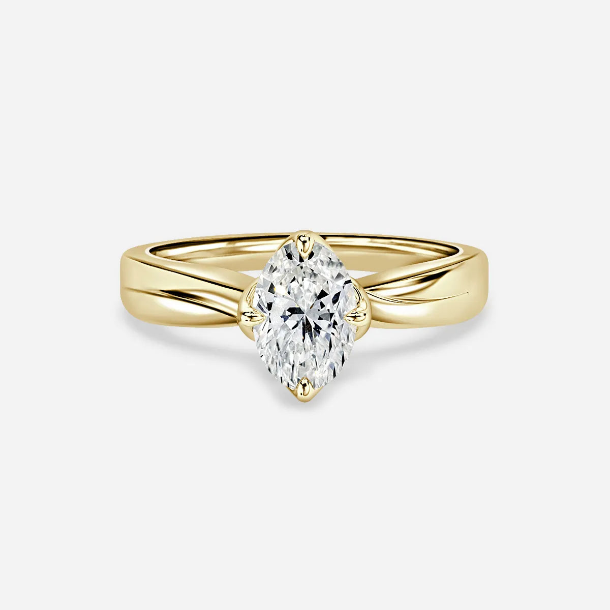 2 CT - 3 CT Oval Cut Solitaire Style Flower Moissanite Engagement Ring