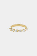 0.6 TCW Pear Moissanite Pave Wedding Band
