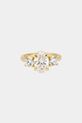1.3 CT - 2.3 CT Oval Cut Lab grown Diamond Three Stone Engagement Ring
