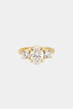 1.3 CT - 2.3 CT Oval Cut Lab grown Diamond Three Stone Engagement Ring