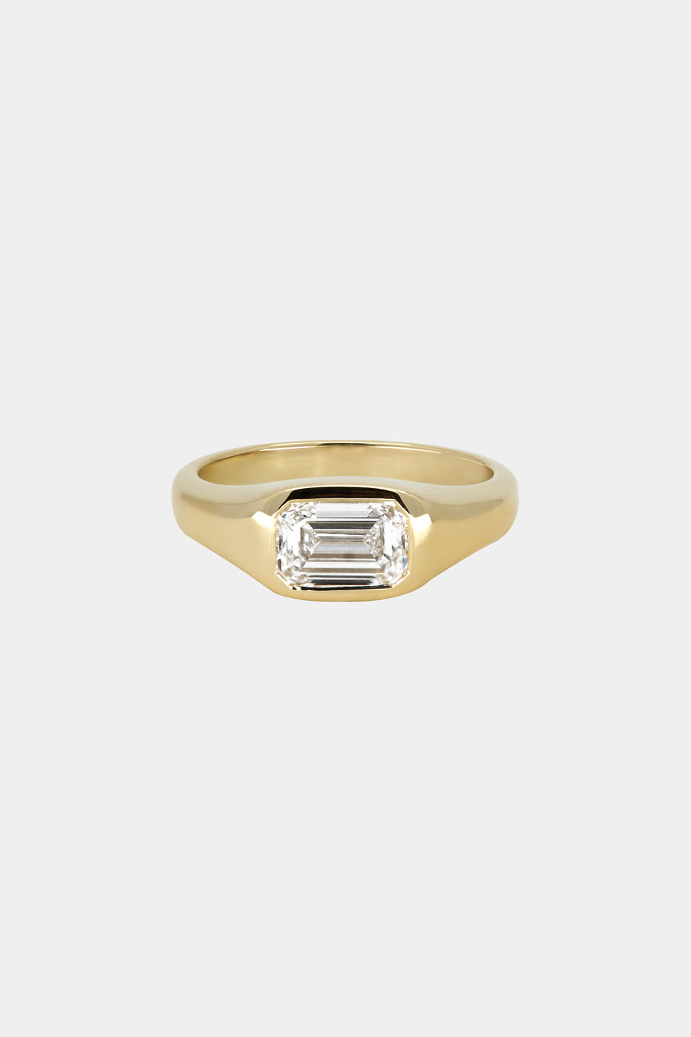 1.26 CT Emerald Cut Lab grown Diamond Bezel Setting Solitaire Engagement Ring