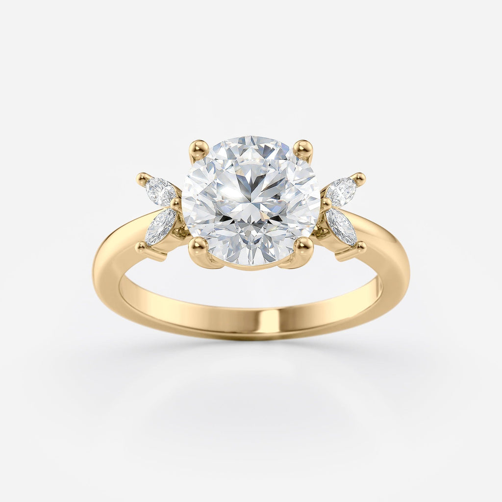 2 CT Round Cut Five Stone Cluster Moissanite Engagement Ring