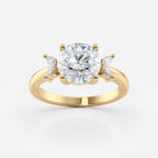 2 CT Round Cut Five Stone Cluster Moissanite Engagement Ring