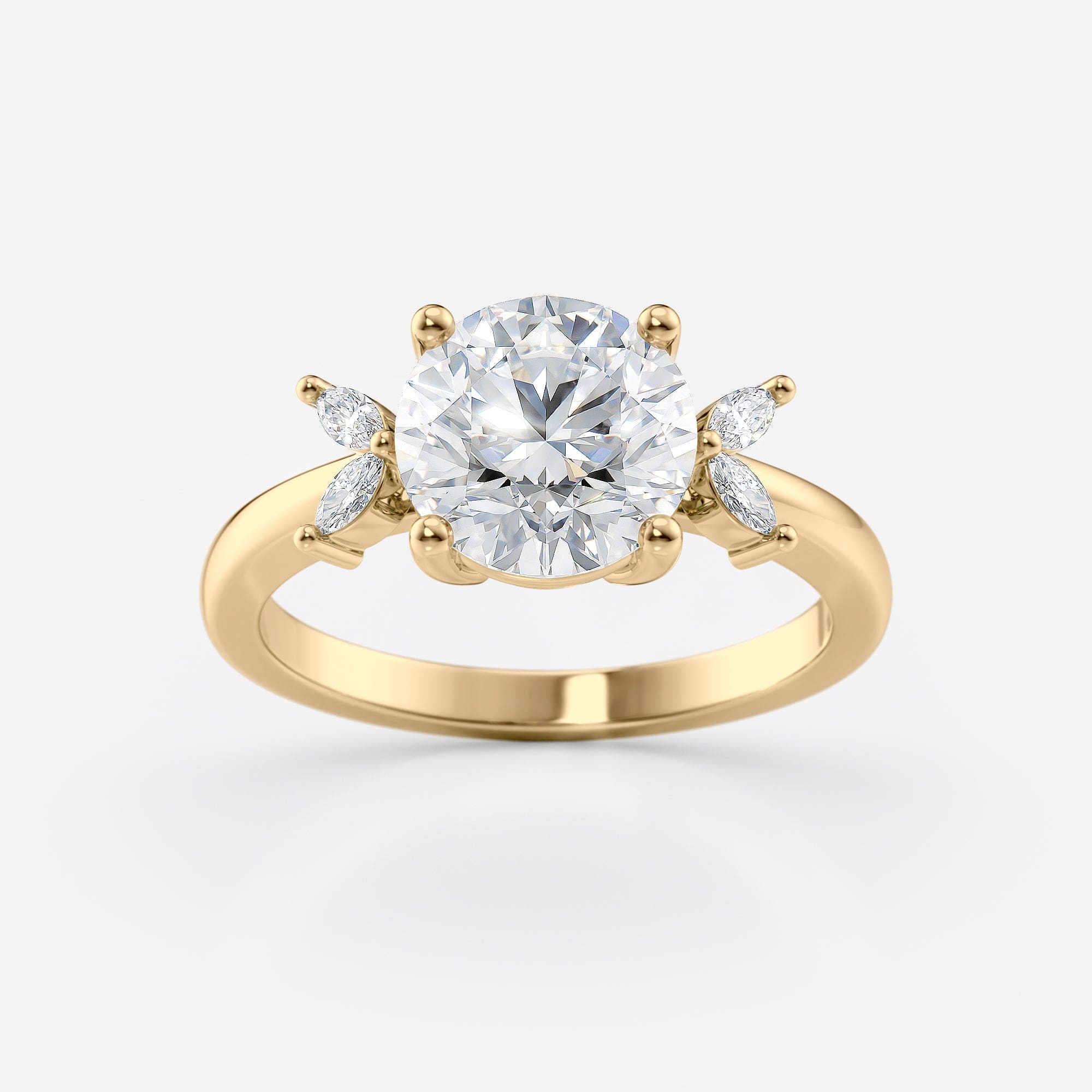 2 CT Round Cut Five Stone Cluster Moissanite Engagement Ring