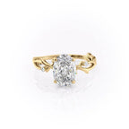 1 CT - 2 CT Oval Cut Twig Style Moissanite Engagement Ring