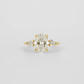 2.02 CT - 3.02 CT Oval Cut Lab grown Diamond Three Stone Engagement Ring