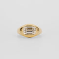 2.51 CT Emerald Cut Lab grown Diamond Flush Setting Engagement Ring