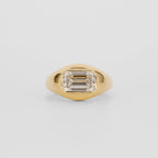 2.51 CT Emerald Cut Lab grown Diamond Flush Setting Engagement Ring