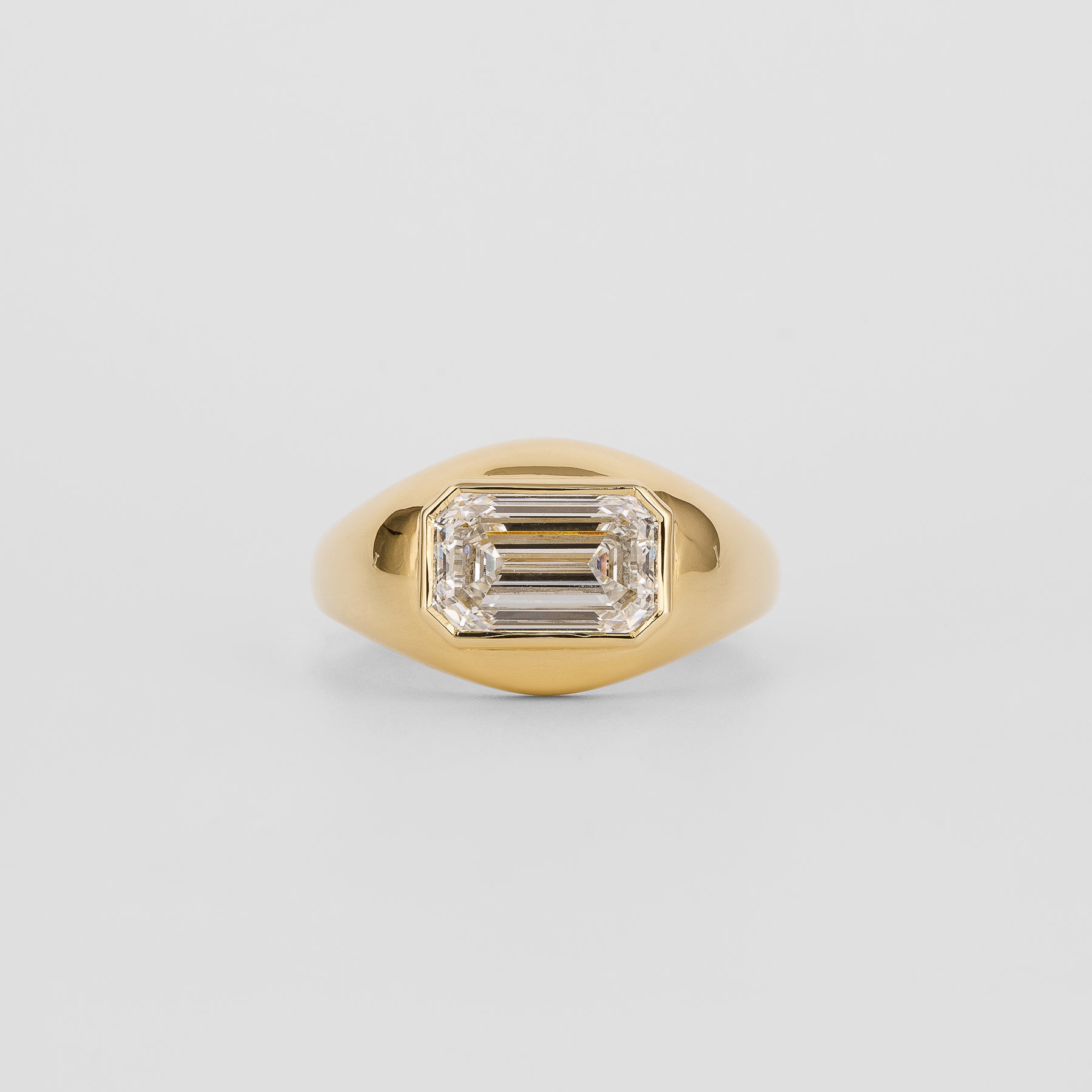 2.51 CT Emerald Cut Lab grown Diamond Flush Setting Engagement Ring