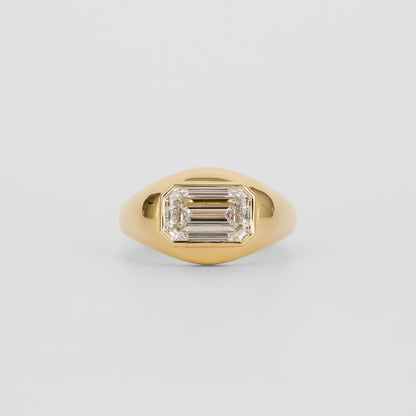 2.51 CT Emerald Cut Lab grown Diamond Flush Setting Engagement Ring