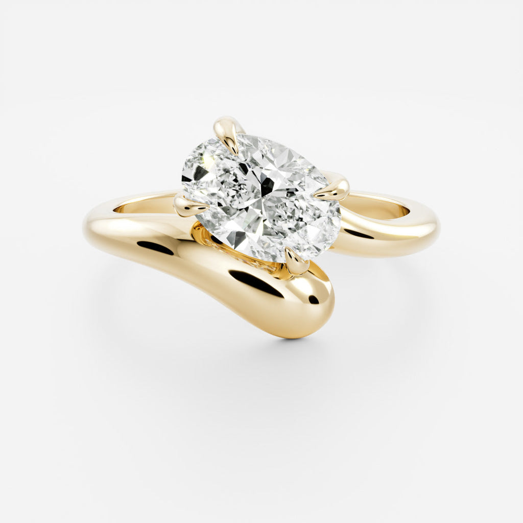 1.5 CT - 2.5 CT Oval Cut Floating Solitaire Moissanite Engagement Ring
