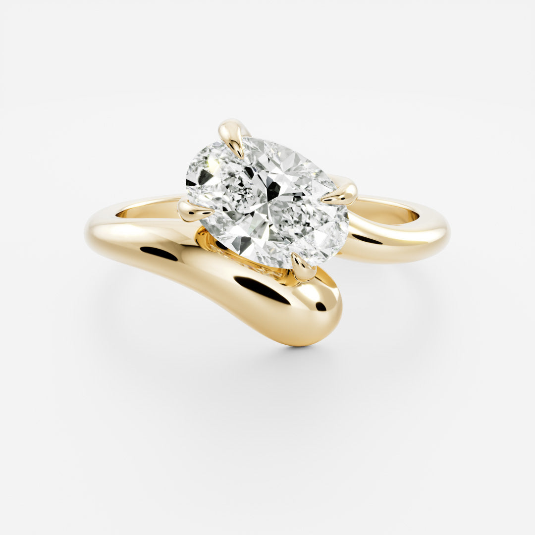 1.5 CT - 2.5 CT Oval Cut Floating Solitaire Moissanite Engagement Ring