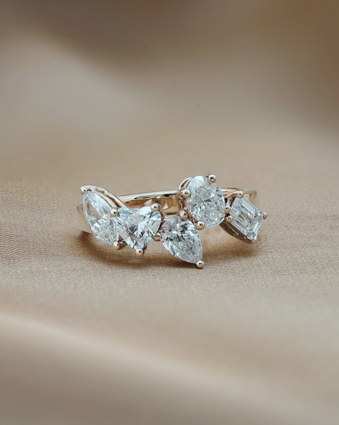 1.61 TCW Mix Fancy CVD Diamond Wedding Band