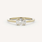 0.75 CT - 1.5 CT East-West Oval Cut Lab grown Diamond Solitaire Engagement Ring