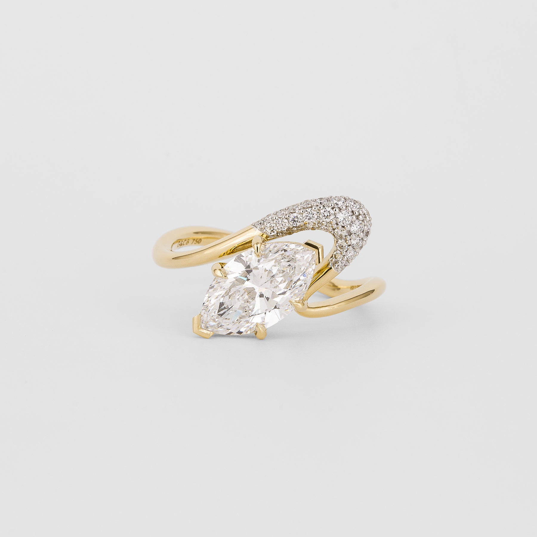 2.03 CT - 4.03 CT Marquise Cut Lab grown Diamond Unique Engagement Ring