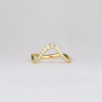 0.28 TCW Round CVD Diamond Curved Pave Wedding Band