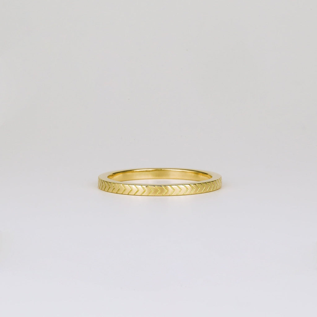 Flat Chevron Patterned Wedding Band