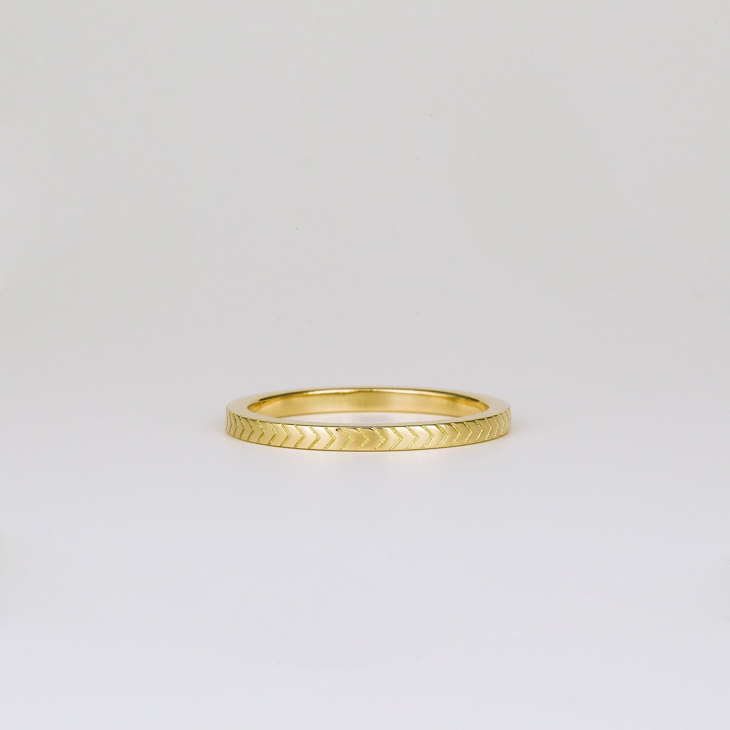 Flat Chevron Patterned Wedding Band