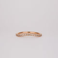 0.26 TCW Champagne CVD Diamond Curved Micro Pave Wedding Band
