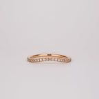 0.26 TCW Champagne CVD Diamond Curved Micro Pave Wedding Band