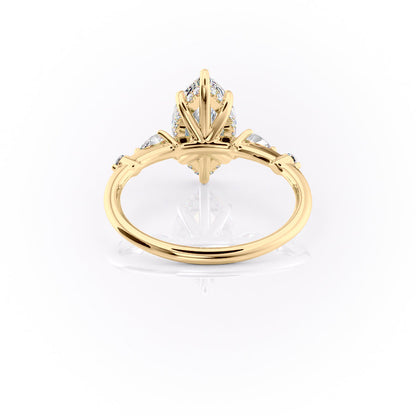 2 CT - 3 CT Marquise Cut Hidden Halo Cluster Moissanite Engagement Ring