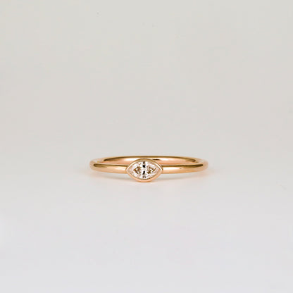 0.08 CT - 2.08 CT Marquise Cut Lab grown Diamond Solitaire Bezel Setting Engagement Ring