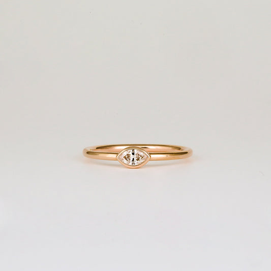 0.08 CT - 2.08 CT Marquise Cut Lab grown Diamond Solitaire Bezel Setting Engagement Ring