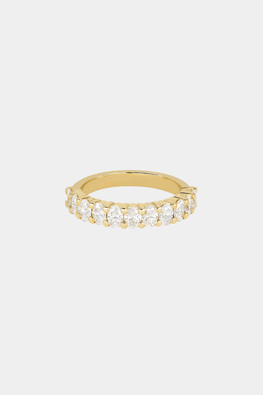 1.1 TCW Oval Moissanite Half Eternity Wedding Band
