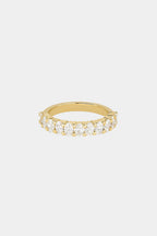 1.1 TCW Oval Moissanite Half Eternity Wedding Band