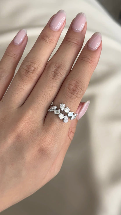 Mix Shape CVD Diamond Open Wedding Band