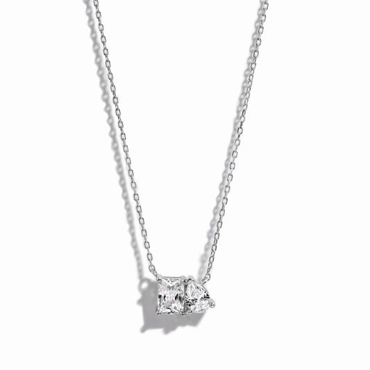 1.73 TCW Pear & Radiant Moissanite Diamond Toi et Moi Necklace