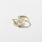 1.53 CT - 2.53 CT Pear Cut Lab grown Diamond Side Stone Engagement Ring
