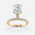 1.5 CT - 2.5 CT Round Cut Hidden Halo & Dainty Pave Moissanite Engagement Ring