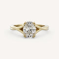 1 CT - 3 CT Oval Cut Lab grown Diamond Twisted Solitaire Engagement Ring