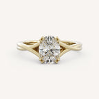 1 CT - 3 CT Oval Cut Lab grown Diamond Twisted Solitaire Engagement Ring