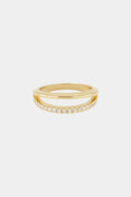 0.28 TCW Round Moissanite Double Band Half Eternity Wedding Band