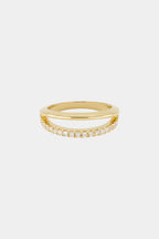 0.28 TCW Round Moissanite Double Band Half Eternity Wedding Band