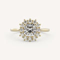 2 CT Cushion Cut Lab grown Diamond Halo Engagement Ring