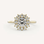 2 CT Cushion Cut Lab grown Diamond Halo Engagement Ring