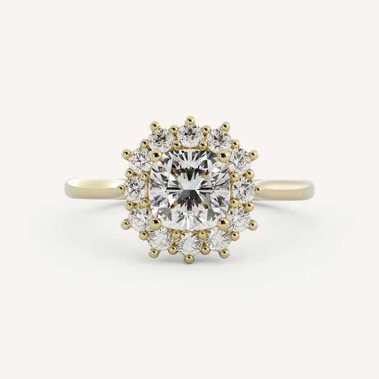 2 CT Cushion Cut Lab grown Diamond Halo Engagement Ring