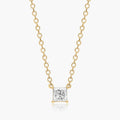 0.25 - 3.00 CT Princess Cut Moissanite Diamond Solitaire Necklace