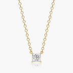 0.25 - 3.00 CT Princess Cut Moissanite Diamond Solitaire Necklace